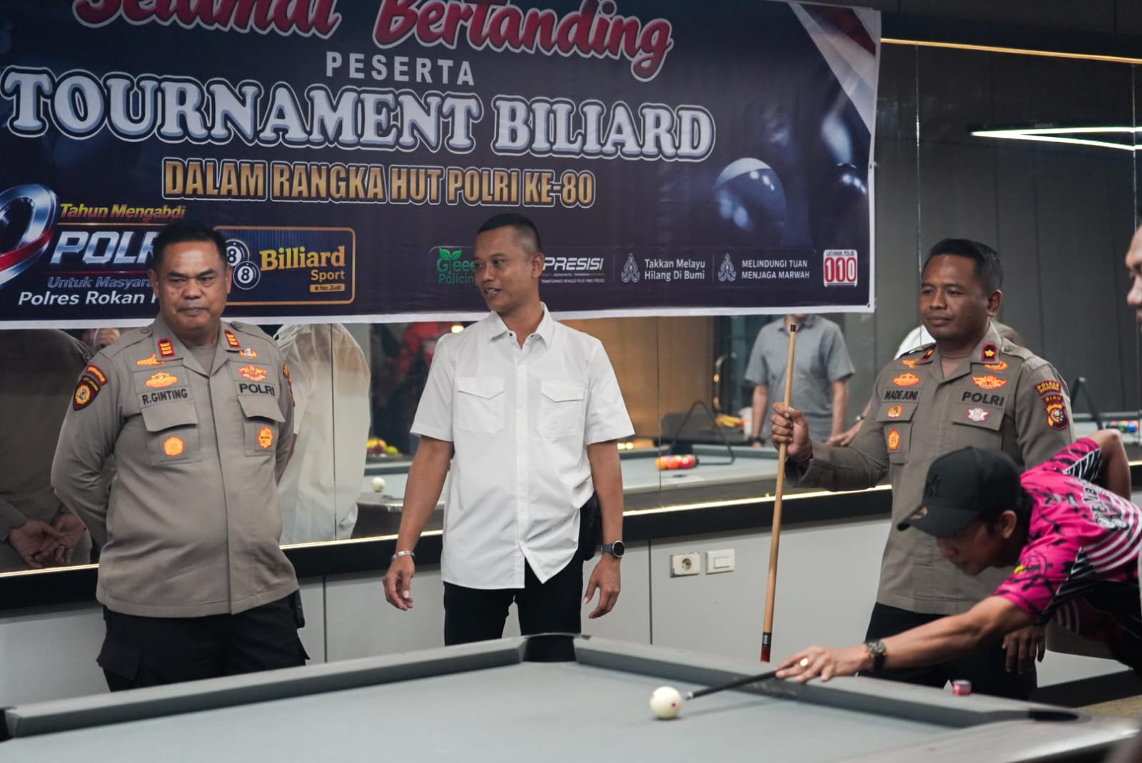 Turnamen Biliar HUT Bhayangkara ke-80 Resmi Dibuka, Polres Rokan Hulu Ajak Generasi Muda Jauhi Narkoba dan Judi Online